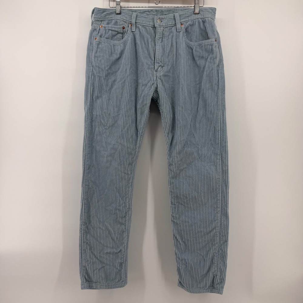 Levis 512 Slim Taper Wide Wale Corduroy Pants Mens 36x30 (34x29) Light Blue